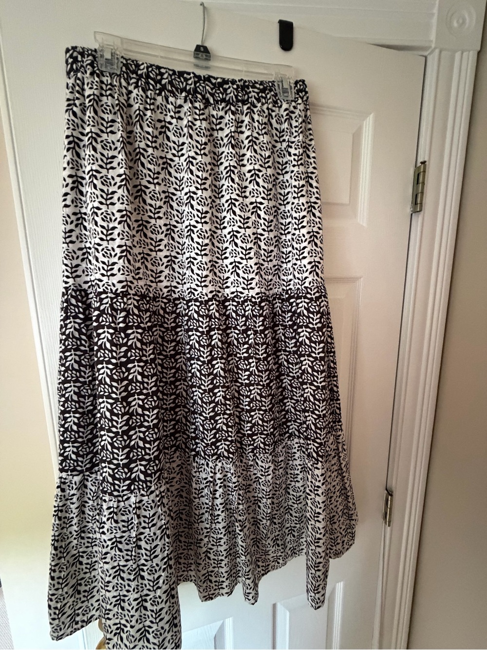 Black and White Floral Maxi Skirt New With Tags